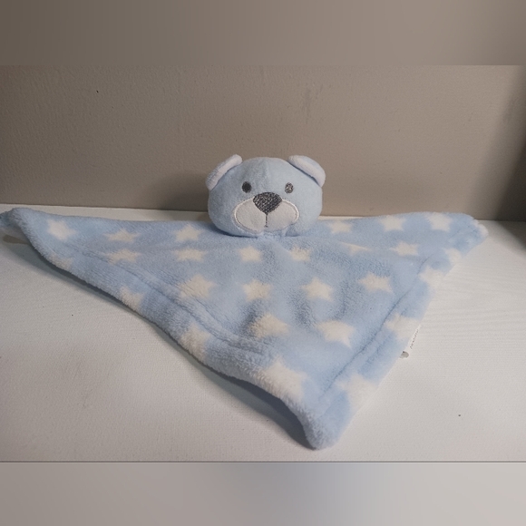 Gentle steps swiggle baby bear blue white stars security blanket plus lovey - Picture 1 of 5